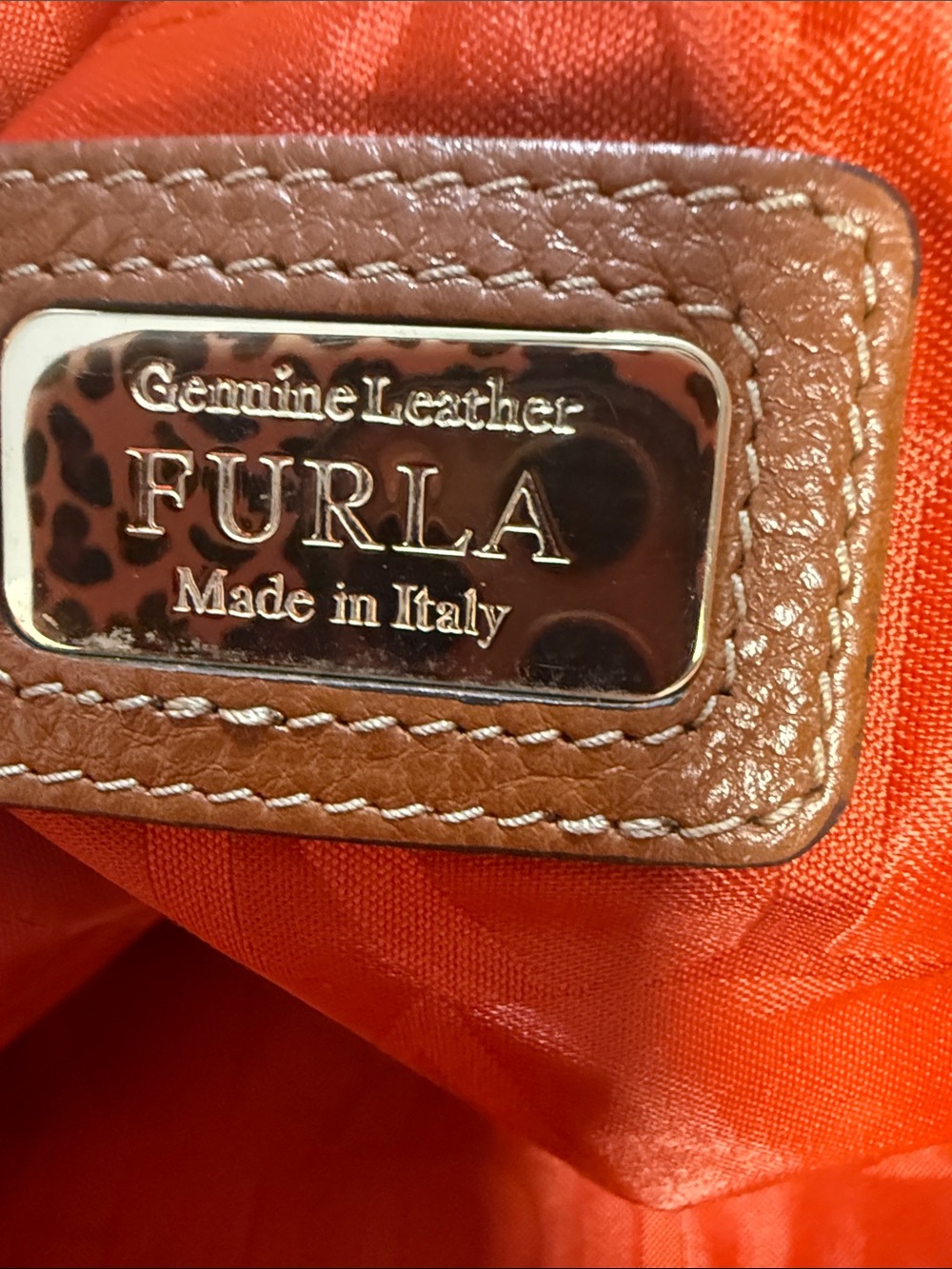 Furla Colorblock Pebbled Leather Satchel | Made in Italy - Picture 9 of 10